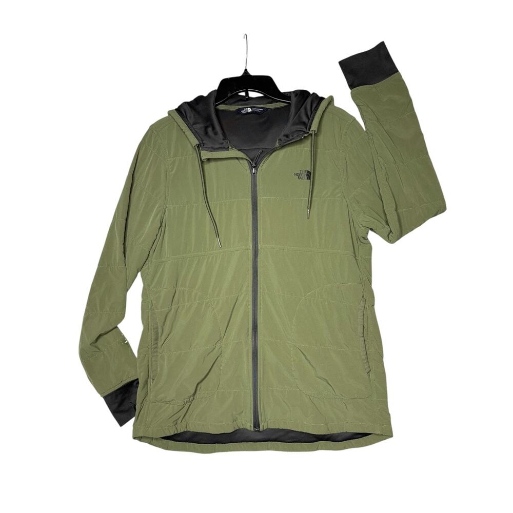 North Face Women Green Large Quilted Lightweight Packable Thumb Camping Hiking